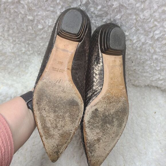 Giuseppe Zanotii Leather Pointed Toe Low Heels size 36.5 - Picture 6 of 9